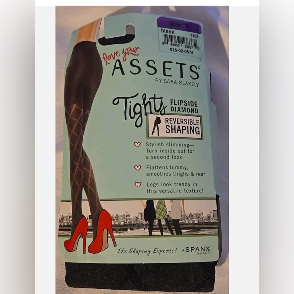 Spanx Love Your Assets Tight Flipside Diamond Reversible Shaping Black Sz 5 NWT